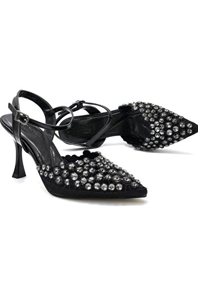 TRENDYSHOSE 06412 Stoned Thin Heel Women's Shoes