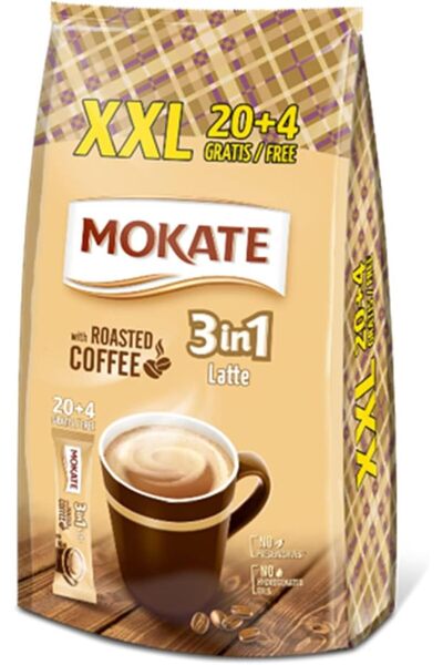 mokate 3in1 Latte Coffee (24 Sachets XXL) Instant Ground Coffee