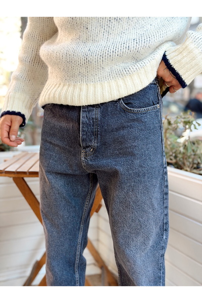 manch collection Boyfriend Jeans Pants Gray Washable