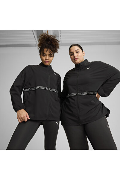Puma WOVEN ELASTIC JACKET Q4 Siyah Kadın Fermuarlı Ceket