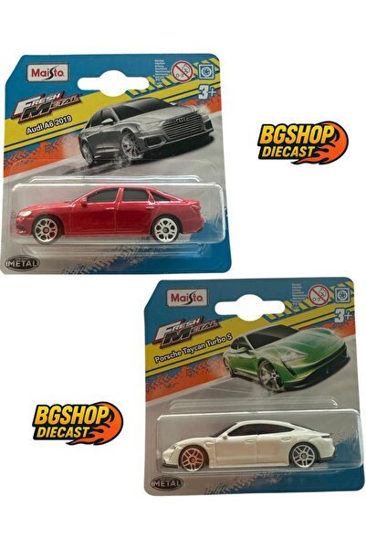 HOT WHEELS Maisto Porsche Taycan Turbo S - Audi A6 2019 1/64 DieCast (2li Set)