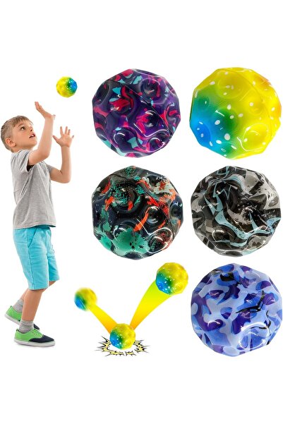 AYEBIA Pack of 6 Astro Jump High Jumping Rubber Moon Galaxy Lightweight Space Ball