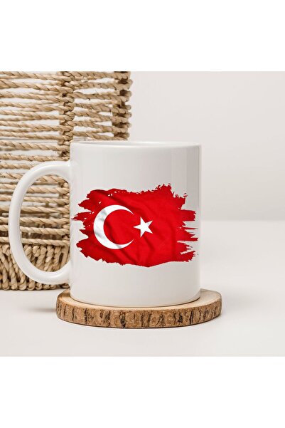 kubdekor Turkish Flag Waving Printed Cup