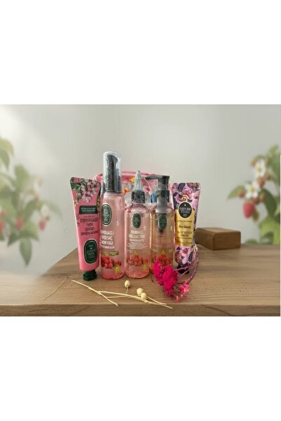 Eyüp Sabri Tuncer Raspberry Care Series Gift Bag, Care Oil, Tonic, Shampoo and Creams, Teacher's Day