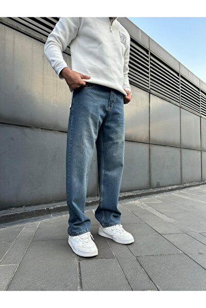 DIRECTIVE JEANS Men's Baggy Loose Fit Denim Pants Jeans Blue Gray Anthracite