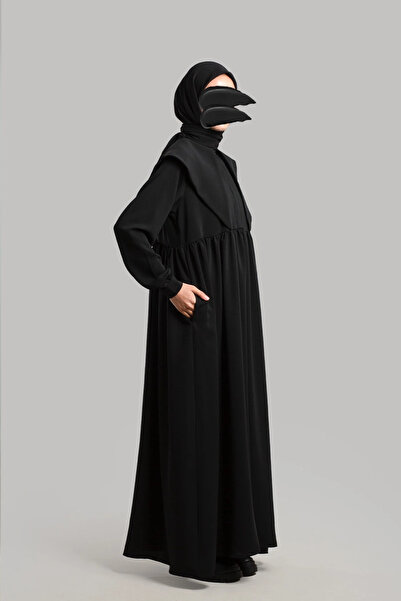 Lemaye Collared Dress Ferace - Black