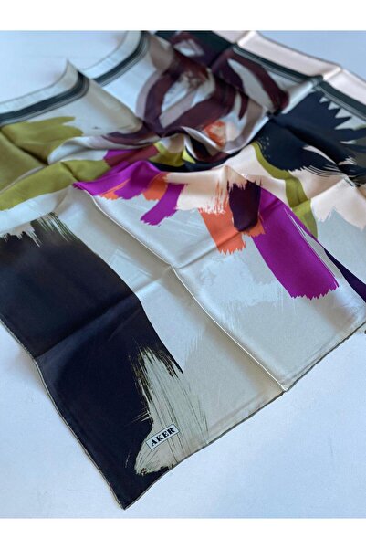 Aker Sura Pure Silk Scarf 8106701 - 351 Green Pastel Pattern