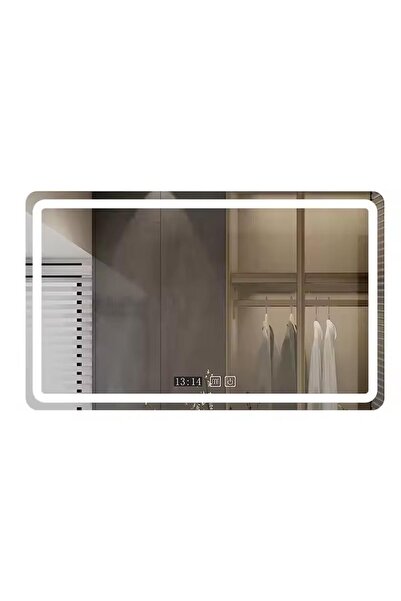 KEKE Multifunctional Horizontal Smart Mirror Frameless LED Light Sensor Touch Defog Time Temp 100 X 80 CM
