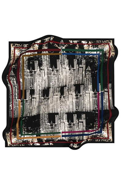 Aker Sura Pure Silk Scarf 8420701 - 315 Black Dobby Pattern