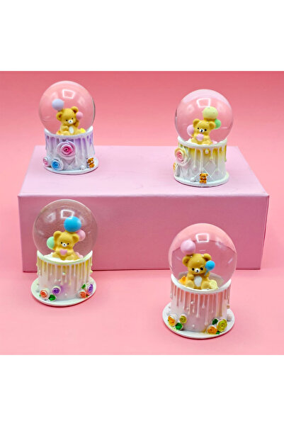 Store Sevimli Küçük Boy Ayıcık Kar Küresi 7 Cm (1 Adet)– Işıklı Dekoratif Biblo, Özel Günlerde Hediye