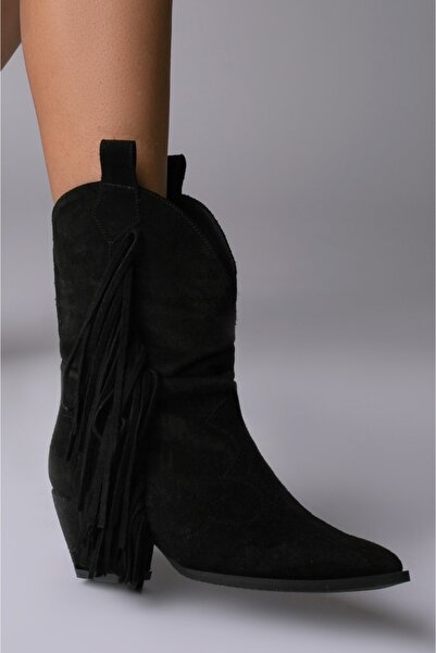 Vanilla Days Cizme Lituania Premium Black Suede Cowgirl