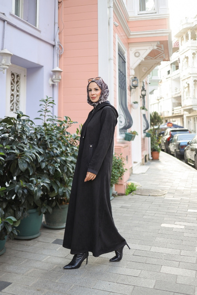 KADEEM Melina Suede Hooded Cap – 422158