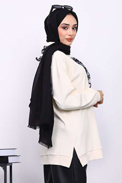 İmajButik Cream Collar Tunic with Scarf Detail