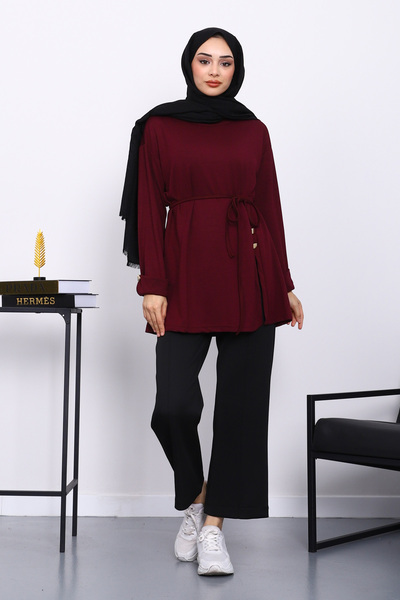 İmajButik Modal Sweat με λεπτομέρεια με κουμπιά από δαμάσκηνο