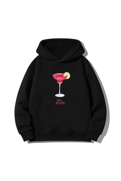 MODA Κοκτέιλ με τύπωμα Φούτερ με κουκούλα για ενήλικες με κουκούλα