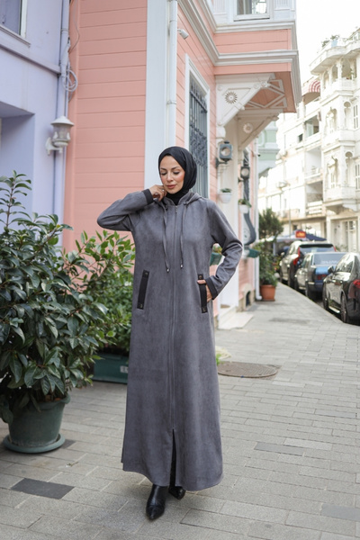 KADEEM Melina Suede Hooded Cap – 422158