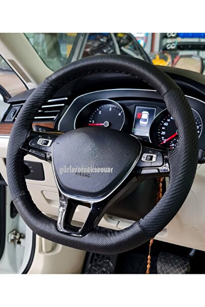gürler oto kılıf ve aksesuar Renault Clio Symbol 3 Uyumlu Dikmeli Direksiyon Kılıfı Noktalı-Karbon Siyah