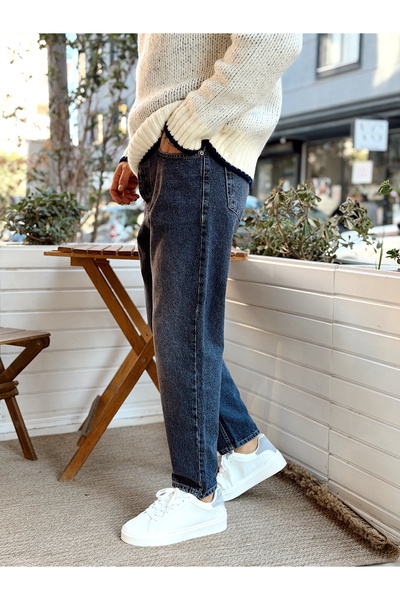 manch collection Boyfriend Jeans Pants Gray Washable