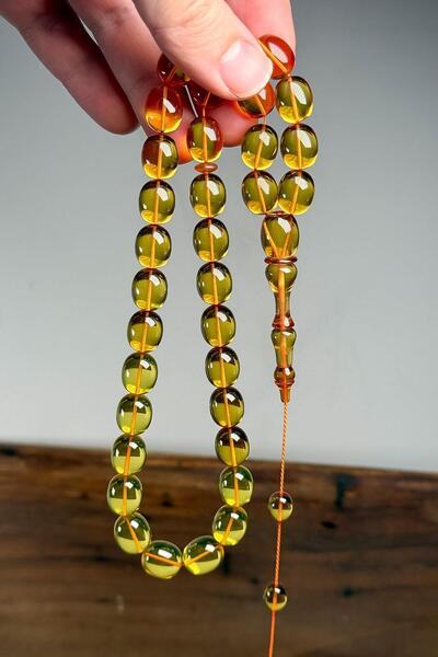 TESBİHKENTİ Large Size High-End Material and Craftsmanship Fire Amber Prayer Beads