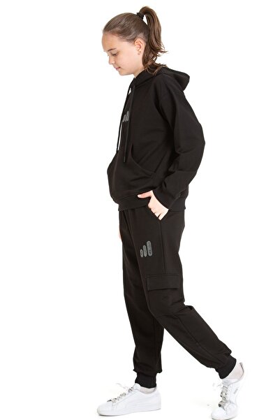 Pi Pengai Girl's Tracksuit Set Cargo Pocket Pieces Hooded 2 Thread 1221.1