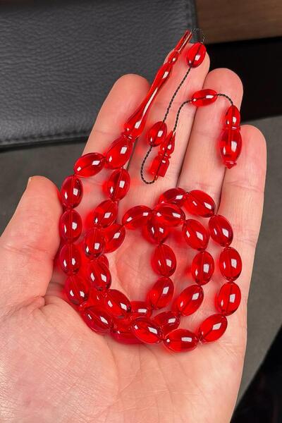 TESBİHKENTİ Mahmut Başkale Work Red Fire Amber Prayer Beads