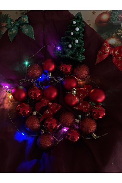 Nb Decoroma Red Christmas Ornament Balls Set of 6 🎅 |   Shiny & Glittery & Matte Christmas Tree Ornament |   New Year Decoration