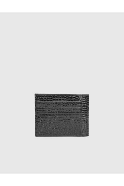 İLVİ Breda Genuine Crocodile Leather Black Men's Wallet