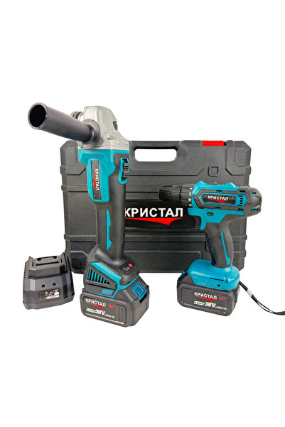 DDT CRISTAL 2-in-1 Professional Kit – Drill + Angle Grinder, 36V, 2x 4.0Ah ba...