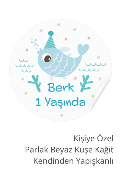 ST Design Kişiye Özel İsimli Doğum Günü Etiketi, Kendinden Yapışkanlı Babysho...