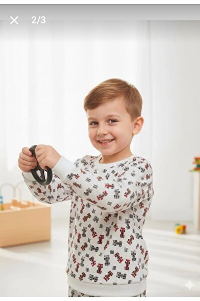 TUGSE Racing car patterned children's pajama set 100% cotton