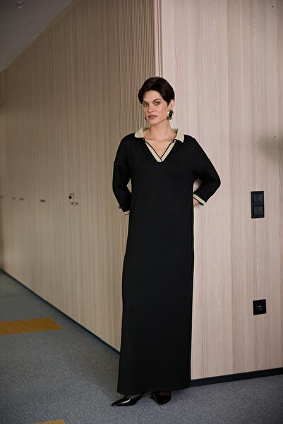 Brand Up Women's Soft Textured Polo Neck Dress