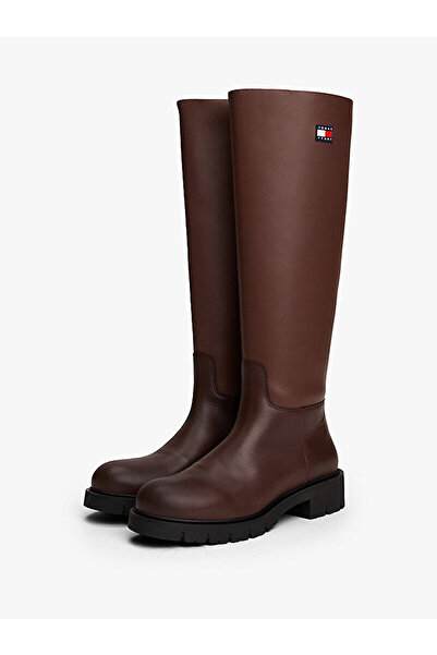 Tommy Hilfiger Leather Cleat Knee High Boots