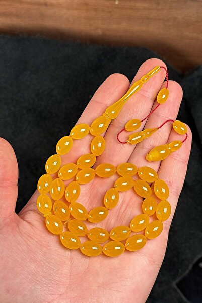 TESBİHKENTİ High-End Material and Craftsmanship Lemon Squeeze Amber Prayer Beads