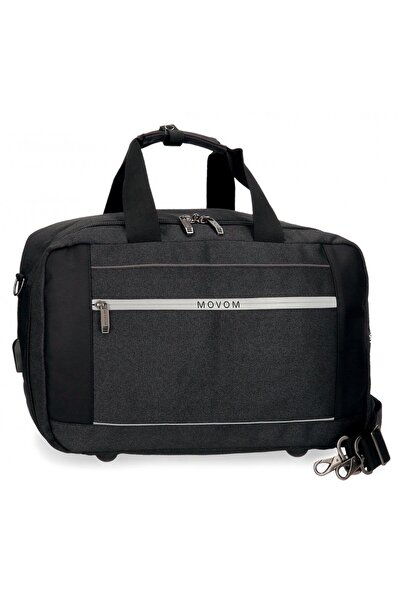 Movom Adjustable travel bag, elastic bands, Trimmed, black, 40x25x20 cm