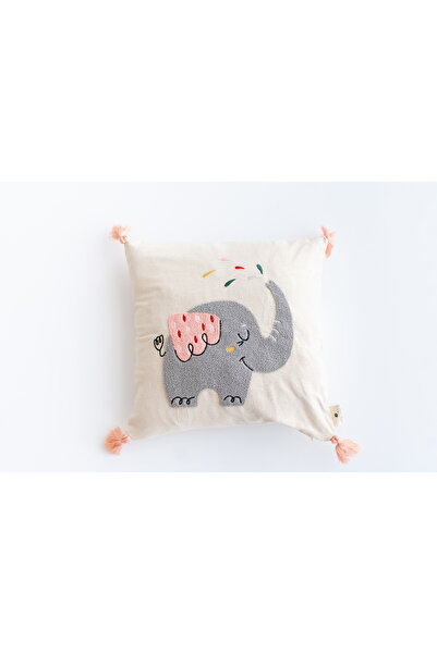 tinytrek Handcrafted Elephant2 Pattern Punch Children's Throw Pillow – Buldan...