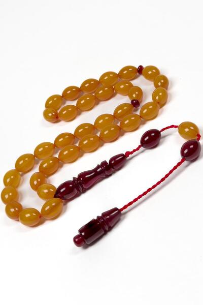 TESBİHKENTİ Ottoman Style Crimped Amber Prayer Beads from Şükür Baba Workshop