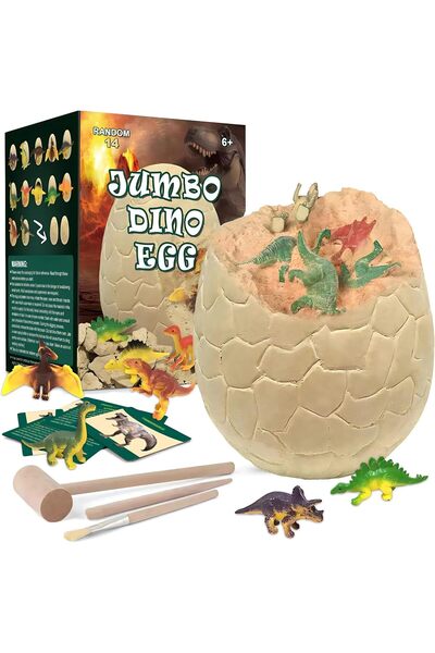 AYEBIA 3D Dinosaur Fossil Egg Digging Kit, 14 Dinosaur Figures Dinosaur Toy, Jumbo Unique Dino Eggs