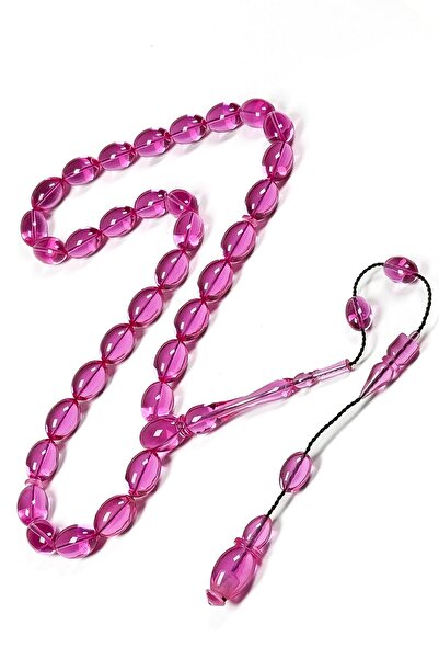 TESBİHKENTİ High-End Material and Craftsmanship Pink Fire Amber Prayer Beads