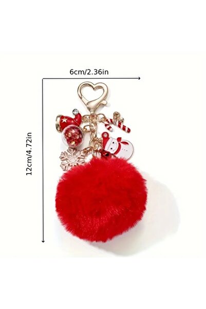 LADİJİTAL BASKI ÇÖZÜMLERİ سلسلة مفاتيح عيد الميلاد بريش أحمر