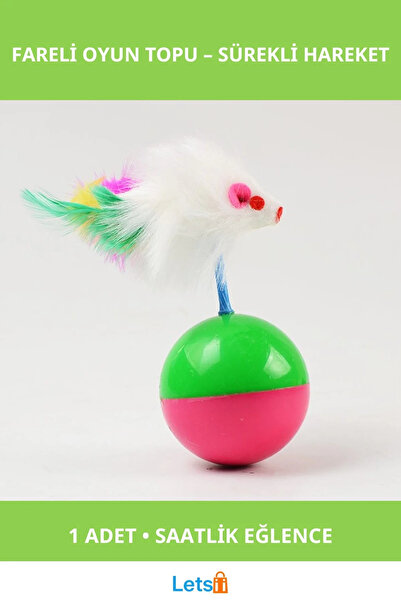 Letsii كرة لعب للقطط مع فأرة، لعبة ترفيهية فريدة لا مثيل لها