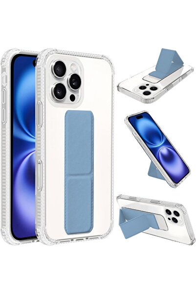 Margoun جراب iPhone 16 Pro Max مع حامل قبضة الإصبع (أزرق فاتح)