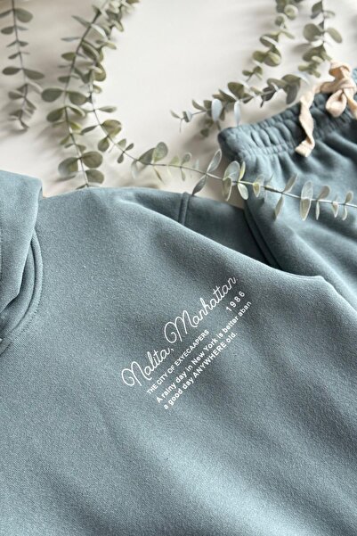 Monila Girls' Hooded Printed 3-Thread Cotton Fabric Bottom Top Set