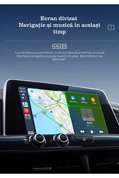 MAUEX Q1BQ Wireless CarPlay/Android Auto Watch Adapter, Plug&Play, Functional Watch, Silver