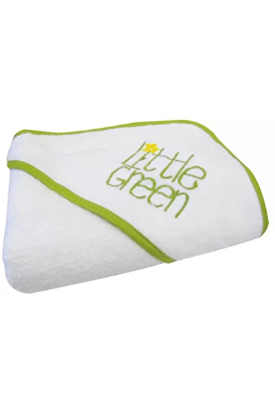 The Little Green Sheep Prosop de baie cu glugă pentru bebeluși, verde mic