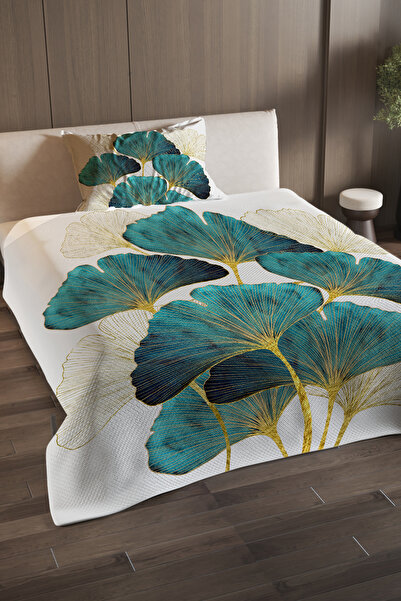 MonoHome Pike Set Cotton Double Jacquard Woven Bedspread Luxury Leaves