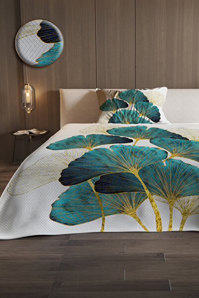 MonoHome Pike Set Cotton Double Jacquard Woven Bedspread Luxury Leaves