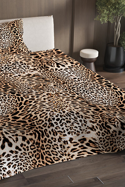 MonoHome Pike Set Cotton Double Jacquard Woven Bedspread Classical Leopard