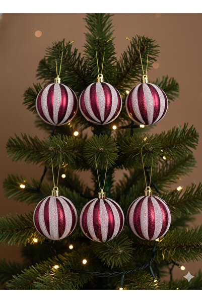 DODOMAR Pachet de 6 ornamente pentru pom de Crăciun (6 cm) - Set de decorațiu...