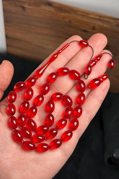 TESBİHKENTİ Mahmut Başkale Work Red Fire Amber Prayer Beads