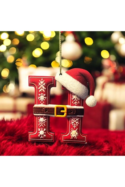 Masalsı Concept 9 cm Special Design Initial Letter Christmas Pine Tree Ornament